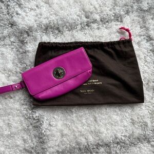New Kate Spade Chrystie Street Evan Hot Pink Wristlet